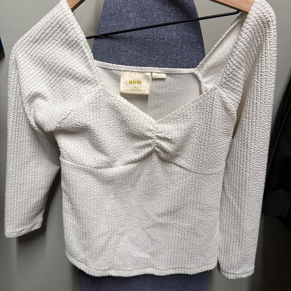 Maeve Anthropologie white blouse